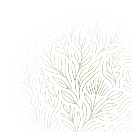 Dekoratives grünes Blumenmuster mit verschiedenen Blättern.